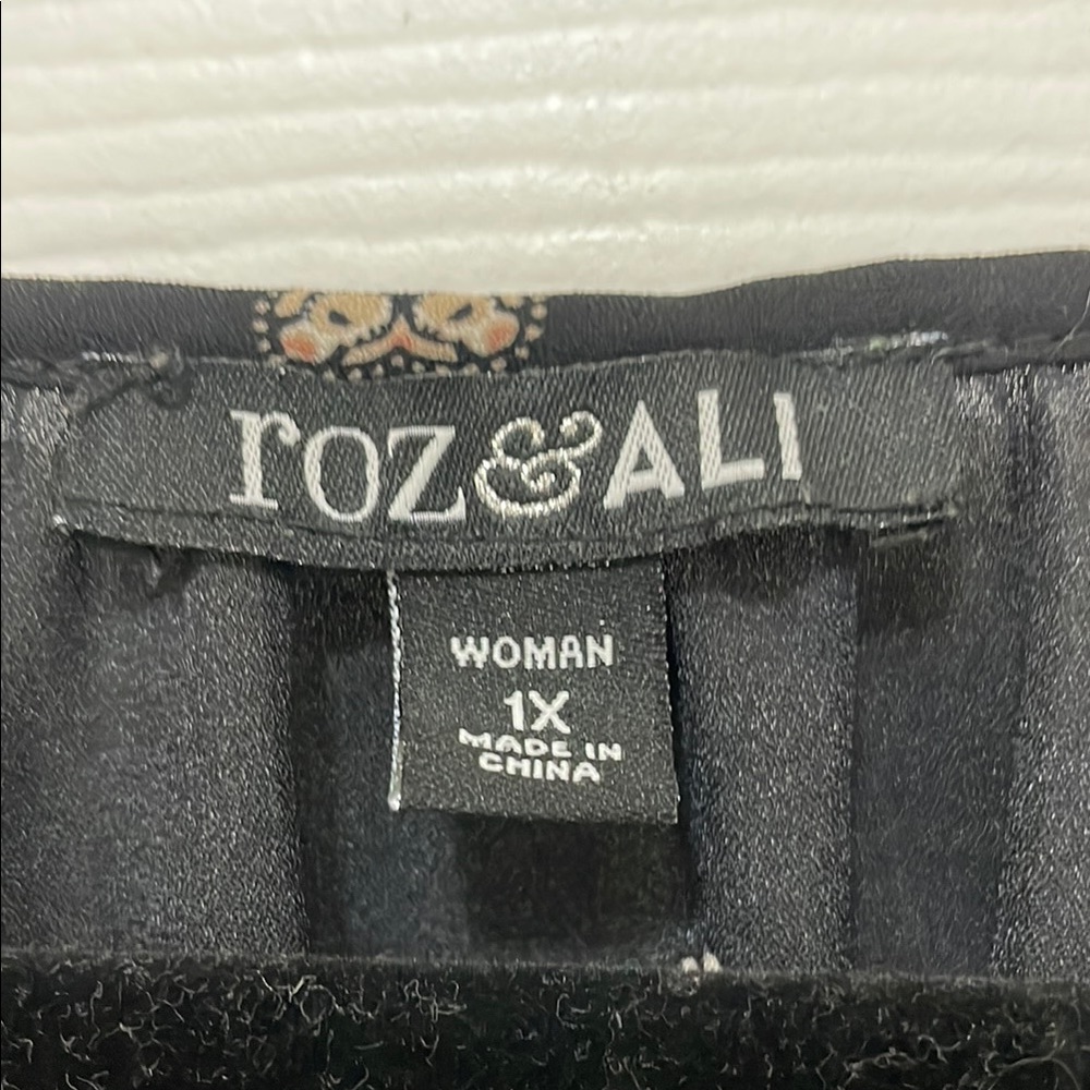 Roz & Ali Classic Black Women's Blouse 1X